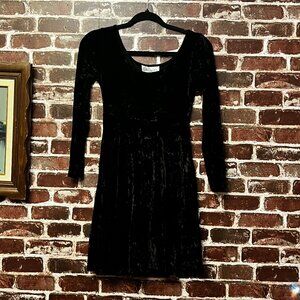 Vintage Dalmys Black Velvet Mini Dress